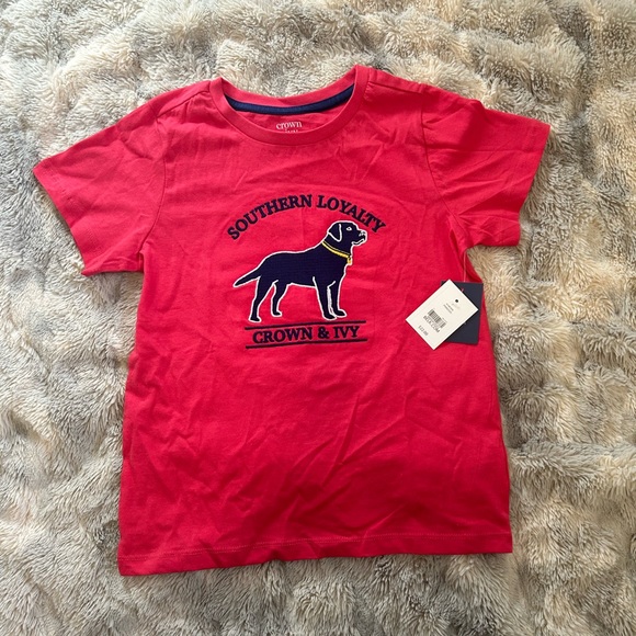 crown & ivy Other - crown & ivy - Red Shirt with Dog, NWT, Kids Size: 7